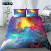 Cloud Duvet Cover Set Microfiber Universe Outer Space Sea of Cloud Mystic Bedding Set Abstract Pattern King Twin Comforter Cover EU single(135x200cm) gray