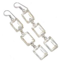 White Topaz Gemstone Handmade 925 Sterling Silver Jewelry Earring 2.99  U4Z39