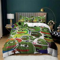 3D Printed Frog Bedding Set,Duvet Cover Comforter Bed Set Quilt Cover Pillowcase,King Queen Twin Size Boys Girls Adults 135x200cm 2pcs