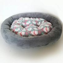 Suede Oval Kennel Warm Cat Kennel Pet Kennel Dog Mattress Pet Supplies S gray