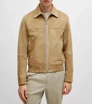 Men's Stylish Bomber Real Soft Jacket Biker Tan Suede Leather Stylish Handmade S ruda