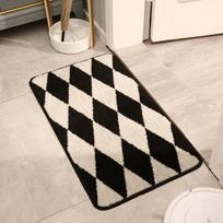 Straight-hair Geometric Polypropylene Indoor Dust Removal Mat Household Door Door Wear Resistant Dirty Non-slip Mat 43x76cm black