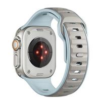 Silikoninis dirželis Apple Watch Ultra 2 49mm Series 10 9 8 7 42mm 46mm 40mm Kvėpuojantis dviejų spalvų apyrankė iWatch 6 5 4 SE 38mm 45mm 44mm dirželis 42mm 44mm 45mm