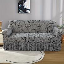 1/2/3/4 vietų spausdinta sofos užvalkalas, tampri fotelio, sofos užvalkalai svetainės baldų apsaugai Small gray