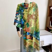 Imitacinis kašmyro moteriškas šalikas, dvipusis skaitmeniniu būdu margintas kutais šalis, žieminis šiltas šalikas, retro ilgas šalikas 180 * 68cm gray