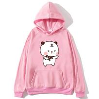 DuDu and BuBu Playing with Colors Hoodies for Women Cute Kawaii Panda Bear Sweatshirts Couple Clothes Men Casual Girls Pullover S