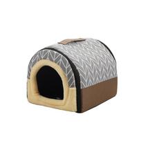 Pet House Dog Cat House Removable and Washable Winter Warm Pet Bed for Small and Medium-sized Dogs M: 47 * 35 * 33CM gray
