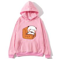 Bubu and Dudu Is Tired After A Hard-Working Day Hoodies Women Couple Sweatshirts Cartoon Top Panda and Brownie Bear Pullover S