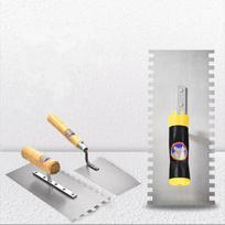 Wood Handle Plaster Trowel Sawtooth Plaster Plastering Finishing Trowel Steel Blade Tile Tool Drywall Tools Paint Decor A