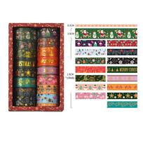 2Style 17Roll/box Christmas Series Washi Tape Set Christmas Tree Santa Claus DIY Handbook Phone Case Photo Frame Decoration black