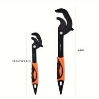 10In&14In Multi-function Wrench, Universal Wrench, Adjustable Wrench, Pipe Wrench, Live Pipe Wrench, Plumber Wrench (10 Inch&14Inch) 10In&14In black