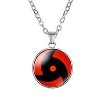 New Chain Black Sharingan Eye Cosplay Anime Jewelry Naruto Men Shippuden Glass Necklace Pendant Round Women Time Gem Vintage 5
