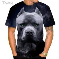 Fierce Bulldog Boxing T Shirt Men Cool Design 3D Bully Pitbull Print T-shirt Novelty Personality Tee Harajuku Fashion Streetwear S gray