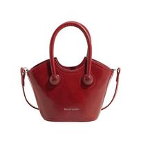 Design Handbag Bag Women'S Autumn And Winter Tide Super Fire Portable Bucket Bag Shoulder Messenger Bag 22*9*14 raudona