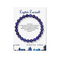 Natural Stone Elastic Cord Beaded Bracelet Friendship Gift Card Hand String One Size
