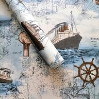 1 roll 17.7*393.7 inches vintage nautical era self adhesive wallpaper, decorate old furniture classroom shelves, suitable for kitchen bathroom room Pack of 1 white