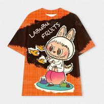LABUBU cartoon anime couple universal short sleeved T-shirt casual hip-hop street sports fast drive unisex T-shirt top M balta