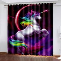 Loving Heart Curtains with Grommet Top, Drapes Decor for Bedroom, Living Room, Window Treatment, Dreamy Forest, Nature, Red 100W160H(CM)40x63in&Grommet Top blue