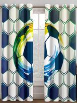 3D Printed Blackout Custom Home Curtain, Bedroom and Living Room, Basketball Basket Curtains, Designer 100W130H(CM)40x51in&Grommet Top blue