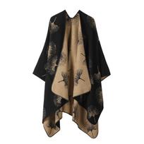 Autumn and Winter New Ginkgo Biloba Shawl Summer High-end Shawl Warm Cape Yunnan Travel Cape Outside Women One size juoda