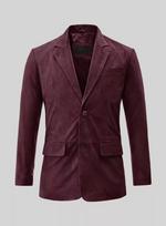 Men's Burgundy Suede Blazer Soft Sheepskin Blazer Handmade Coat Stylish Formal S bordinė