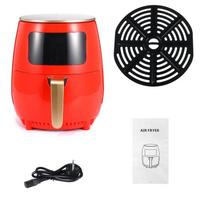 4,5 l 1400 W oro gruzdintuvė be aliejaus Sveikatos gruzdintuvė viryklė Multif Touch LED giliai gruzdintuvė be aliejaus Airfryer vištienos gruzdintos bulvytės pica 4.5L&EU raudona