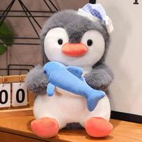 25/35/45cm Super Soft Penguin Hug Fish Plush Toy Cute Cartoon Animal Penguin Stuffed Doll Lovers Valentine's Gifts Sofa Pillows 25cm