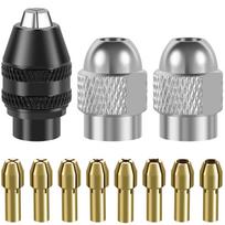 Drill Chuck Collet Set Keyless Chuck 1/32  To 1/8 Replacement Bit Chuck Shank Rotary Tool Accessories Quick Change Adapter