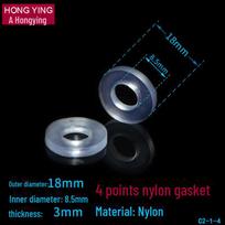 PTFE Bellows Water Hose with 4-Point Silicone Sealing, 6-Point Inlet, and 1-Inch Rubber Valve with Filter Gasket 4 points nylon pad gray