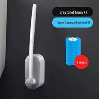 Sieninis vienkartinių tualeto šepetėlių rinkinys visapusiškam valymui toilet brush + 8 ocean-flavored blue