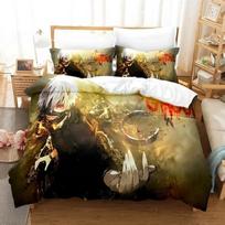 3D Print Anime Bed Sheet Set Tokyo Ghoul Bedding Set Single Twin Full Queen King Size Bed Set Aldult Kid Bedroom Duvetcover Sets 70x133cm 2pcs