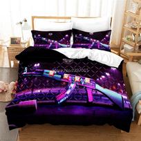 AK 47 Neon Rider Drives Sport Car Printed Duvet Cover Set with Pillowcase 3d Bedding Set Twin Full Queen King Bedclothes Textile 135x200cm black