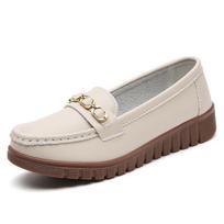 2025 New Spring and Autumn Women's Leather Ballet Flats Slip on Loafers Zapatos Mujer Fashion Moccasins Casual Shoes for Women 35
