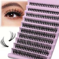 Individualios blakstienos 8-16 mm 200 vnt. Sugrupuotos blakstienos Natural Look Mišrus padėklas „Pasidaryk pats“ blakstienų priauginimas, apimties blakstienų grupės Blakstienos ilgos MIX gray