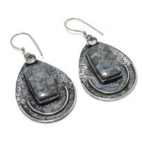 Maligano Jasper, White Topaz 925 Sterling Silver Earring 2.40  s9Y21