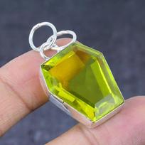 Lemon Topaz Handmade Ethnic 925 Sterling Silver Gift Jewelry Pendant 1.77  e5m03