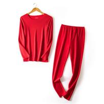 Men's Thermal Underwear Set - German Velvet Seamless Plus, Autumn/Winter Warmth L ryškiai raudonos spalvos