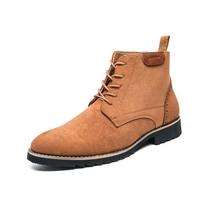 Fashion Cowboy Boots Suede Shoes Men Casual Shoes Chelsea Motorcycle Boots Men's Formal Dress Booties Botas Masculinas 38 ruda