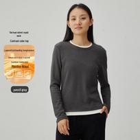 German Velvet Faux Layered Hyaluronic Acid Long-Sleeve Shirt - Women's Autumn & Winter A-Line Top XL/170