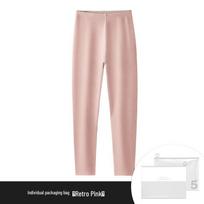 Silk-Blend Seamless Wool Warm Leggings for Women - Thickened Solid Color, Autumn/Winter 2XL tamsiai rausva spalva
