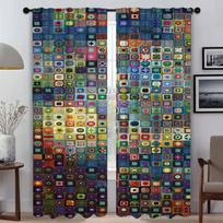 Blackout Curtain for Room 2 Panel Van Gogh Tulle for Bedroom Kitchen Curtains Halloween Decoration Home Interior Curtains Shades W50xH70cmx2pcs-CL