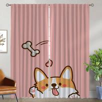 Corgi Butt Blackout Curtain for Room 2 Panel Tulle for Bedroom Home Interior Curtains Partition Halloween Decoration Shades W50xH70cmx2pcs-CL gray