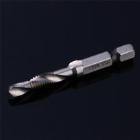 1pcs M6 Hex Shank Titanium Plated HSS Screw Thread Metric Tap Drill Bits