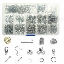 760/768pcs Hand Tools DIY Jewelry Accessories 15 Grid Boxed Materials Needle Ring Buckle Pliers Tweezers Leads Tool Parts