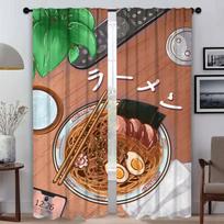 Digital Illustrations Home Interior Curtains for Camera Living Room Curtain Tulle for Bedroom Partition Halloween Decoration W50xH70cmx2pcs-CL