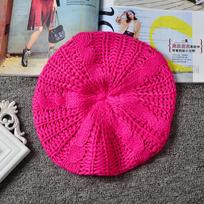 Cat Brother Icelandic Hair Beret Fashionable Women'S Knitted Hat Trendy New Grandma Hat Cute Wool Hat rožinė raudona spalva