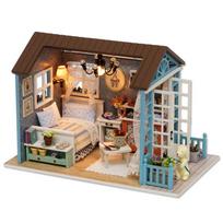 New Villa Cottage Model Diy Dollhouse Hand-Assembled Transparent Cover Creative Music Box To Send Girlfriend Birthday Gift p211