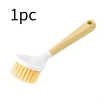 1 vnt., Ilga rankena, daugiafunkcinis virtuvės valymo šepetys, patvarus puodų plovimo šepetys keptuvėms, puodams ir indams 1pc beige