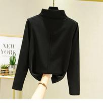 Warm Double-sided German Velvet Semi High Neck Self Heating Slim Fit Versatile T-shirt with Cationic Base for Women XL juoda