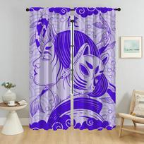 Japan Curtains for Bedroom Shades Partition Elegant Room Curtains 2 Pieces Halloween Decoration Window Curtain Living Kitchen W50xH70cmx2pcs-CL